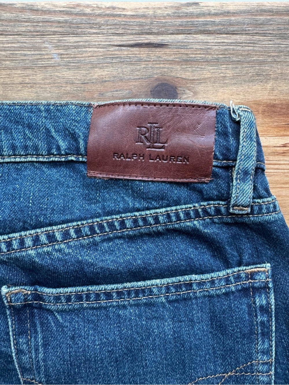 Lauren Ralph Lauren Womens Lace Patchwork Relaxed Tapered Jeans in Indigo Sz 6 - Picture 7 of 11